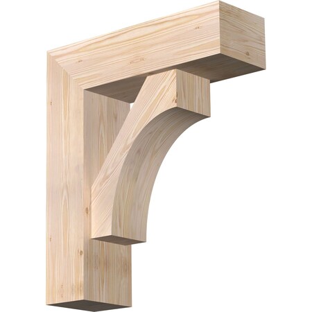 Ekena Millwork Westlake Block Smooth Bracket w/ Offset Brace, Douglas Fir, 7 1/2"W x 24"D x 28"H BKT0806X24X28WTL05SDF